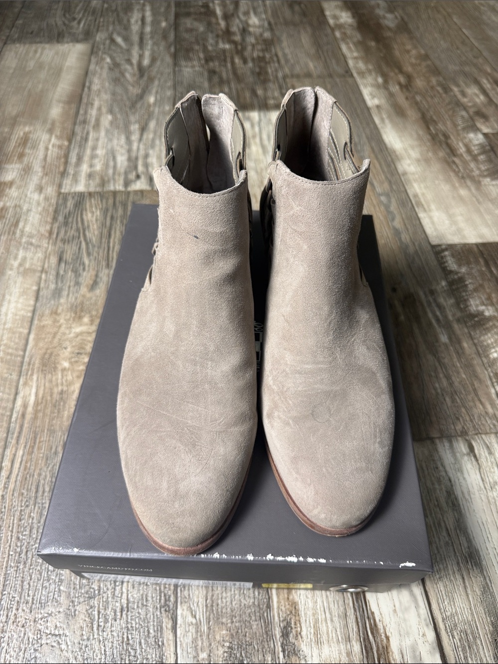 Vince Camuto Women's Suede Ankle Booties in Light Taupe